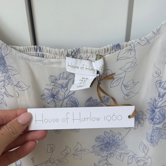 House of Harlow 1960 Blue Floral Blouse - Picture 3 of 3